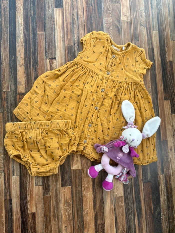 Ensemble robe + bloomer 12 mois