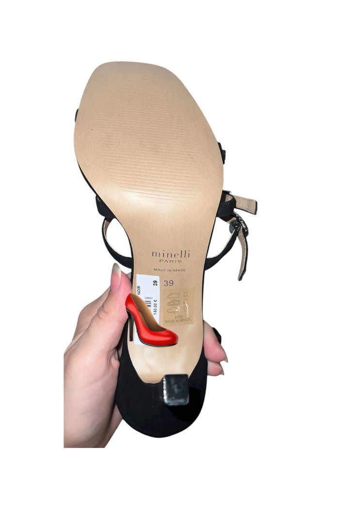 Sandales noires à talons Minelli -50% - photo numéro 4