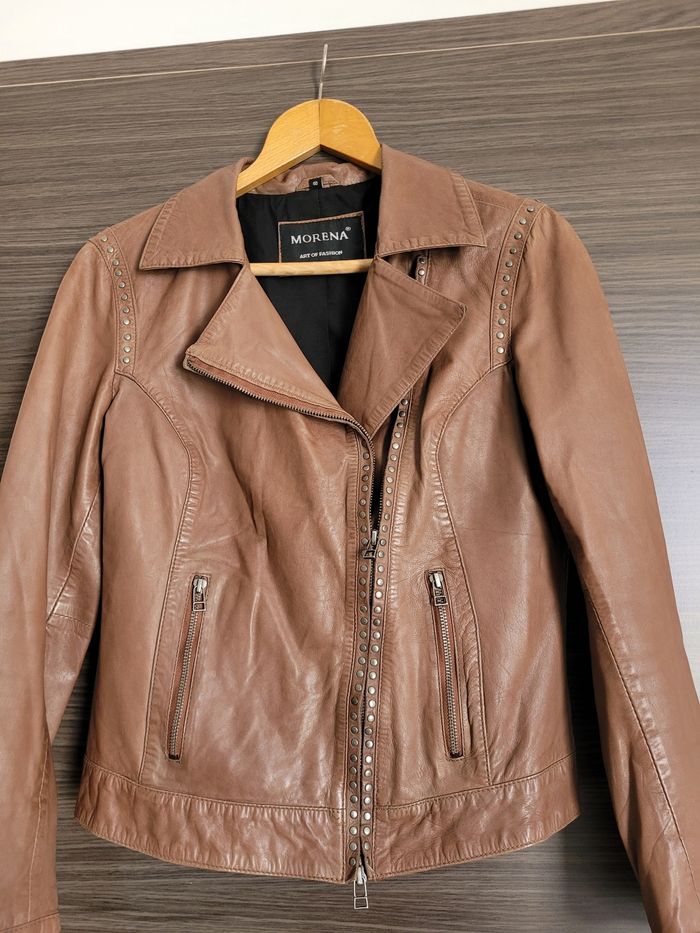 Veste en cuir morena 40 - photo numéro 2
