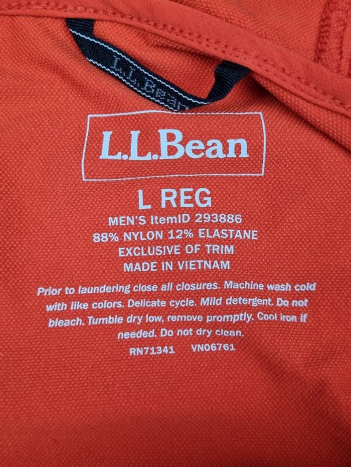 Imperméable à capuche L.L. Bean orange – Taille L Hommes (mesures en photos) - photo numéro 3