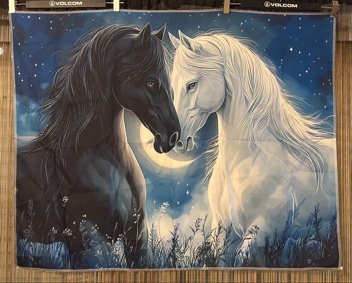 Toile murale décorative couple de chevaux - photo numéro 2