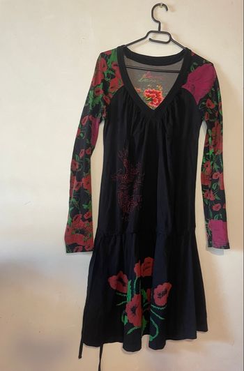 Robe Desigual 🐉🌸 Taille M – Dragon & fleurs brodées – Pièce unique ultra stylée ✨