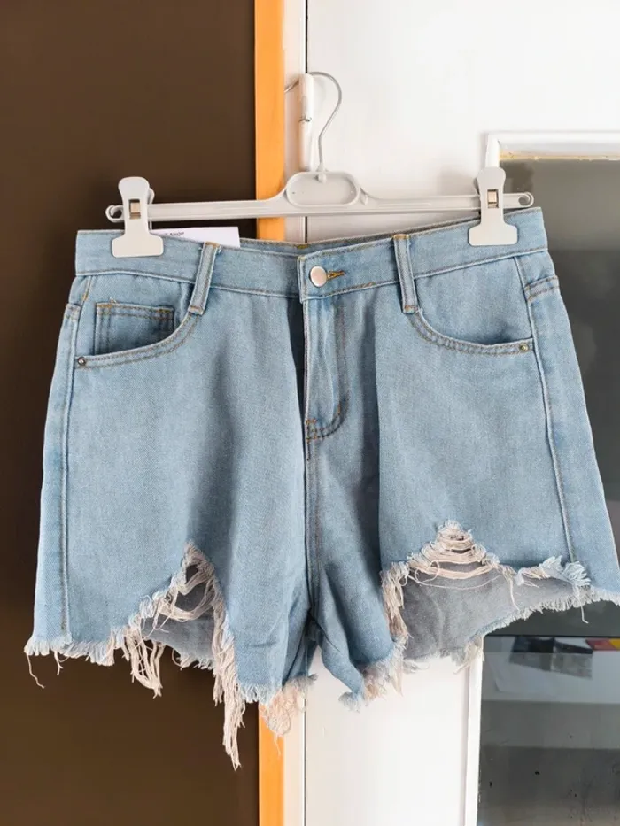 Short bleu clair femme XL - photo numéro 8