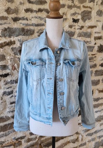 Veste en jean bleue claire délavée Pimkie Taille 38