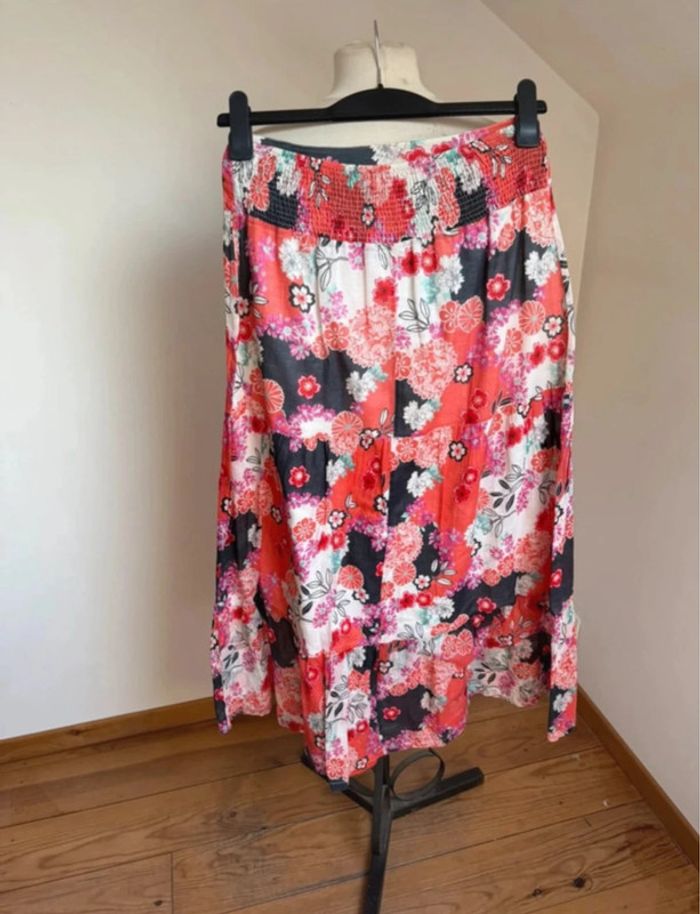 Superbe jupe longue neuve Promod fleurie fluide coton 🌸 36 S - photo numéro 5