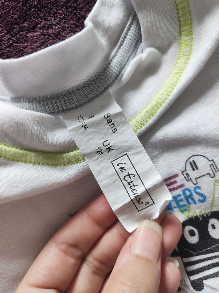 Sous pull blanc monstres In Extenso 8 ans - photo numéro 4