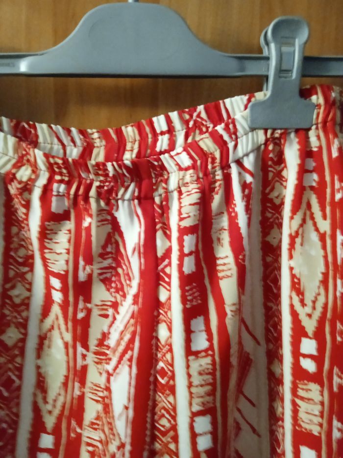Pantalon a jambes larges rouge et blanc Damart taille 42 - photo numéro 3