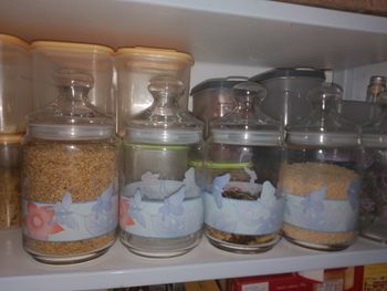 Bocal en verre pour condiments (bonbonnière)