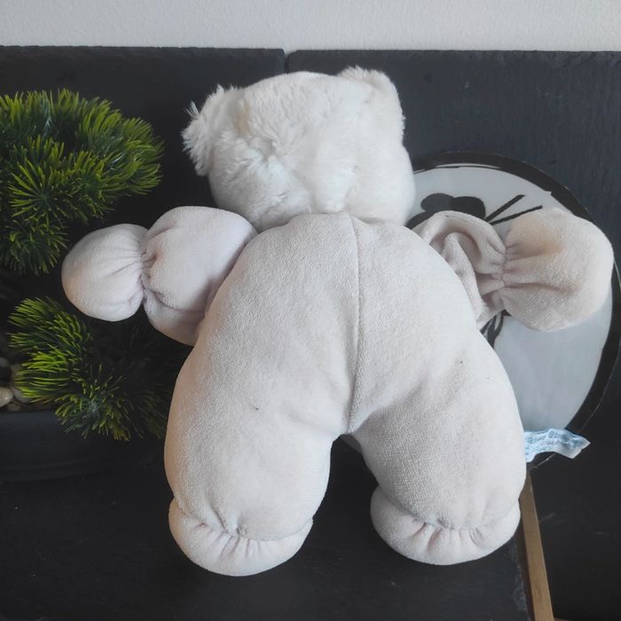 peluche ours blanc rose noeud creations Blanchet grelot bille les Jouets qui ont un Coeur - photo numéro 2
