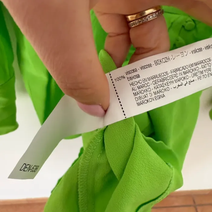 Robe Chemise Verte Fluo Structurée Zara Taille M - photo numéro 8