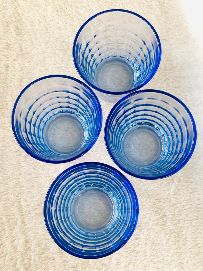 Set 4 verres Duralex bleus - photo numéro 2