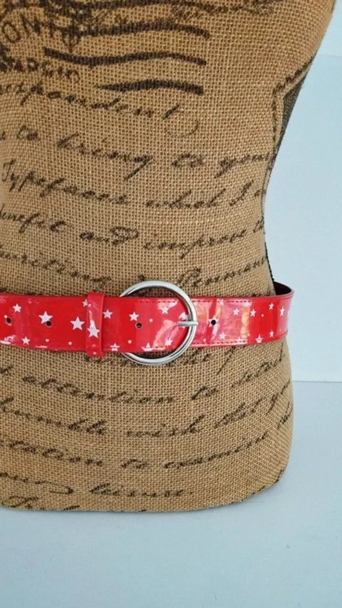 Ceinture rouge étoiles blanche 90 cm - photo numéro 3