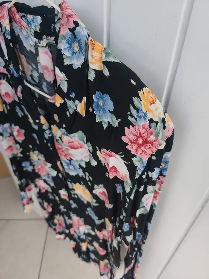 Chemise à fleurs vintage M - photo numéro 3
