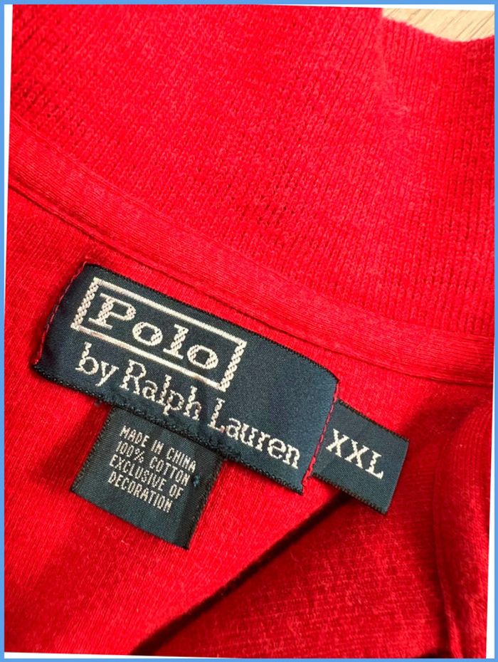 Pull camionneur Ralph Lauren Bordeaux col roulé quart zip Taille XXL - photo numéro 7