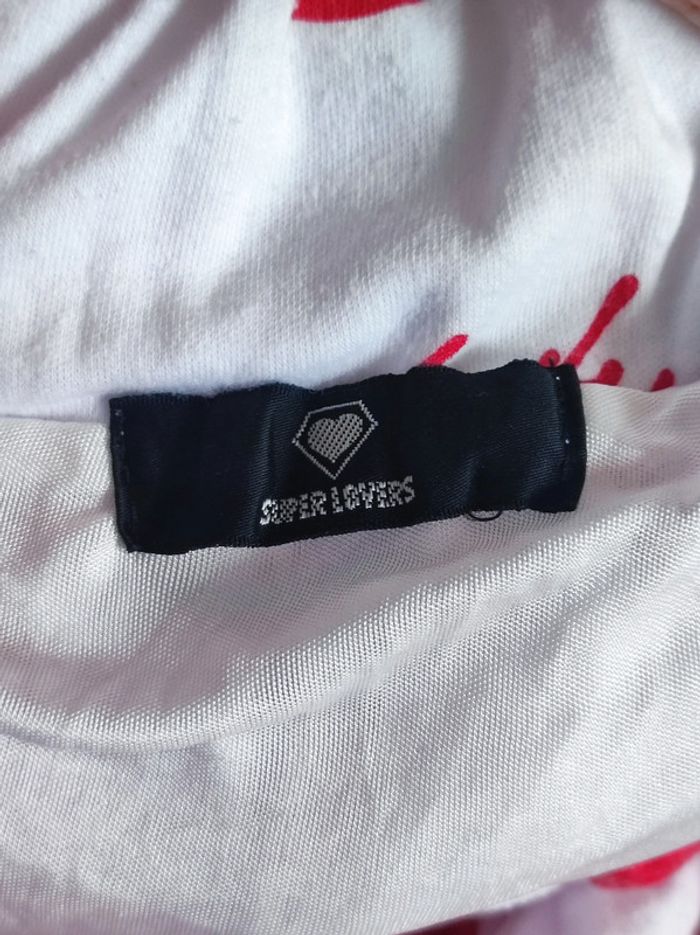 Mini jupe patineuse cœur rouge blanc / Super Lovers - 32/XXS à 44/XXL - photo numéro 19