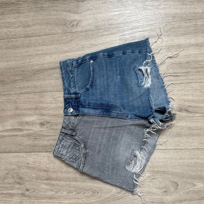 Short en jeans bicolore