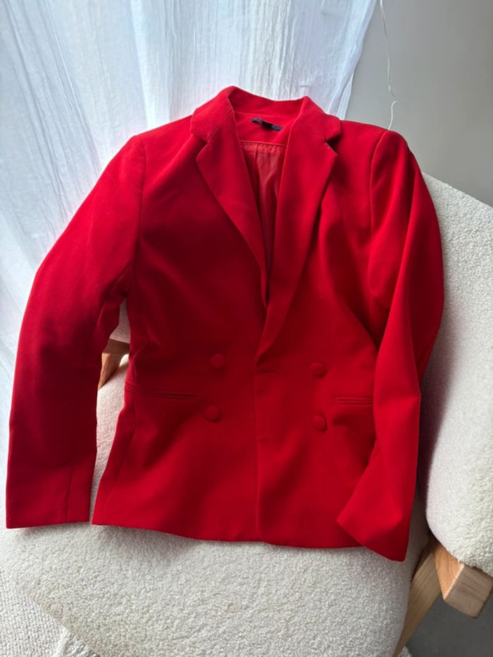 Veste blazer rouge kiabi 34 - photo numéro 2