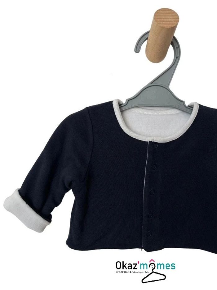 Cardigan pressionné bleu marine - Petit Bateau 1 mois (54cm) - photo numéro 2