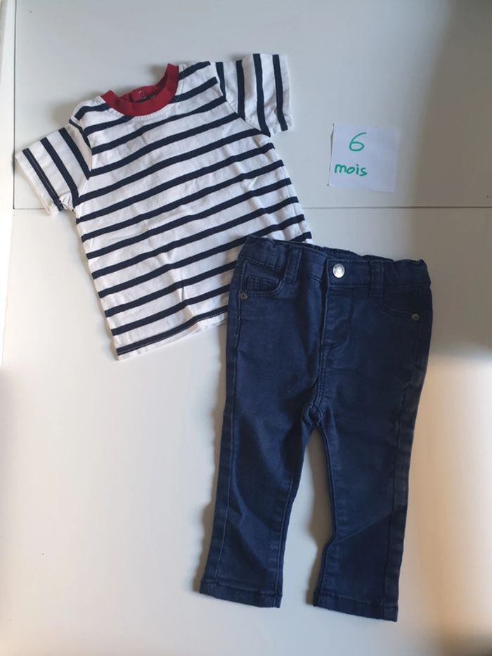 Ensemble jean slim et marinière