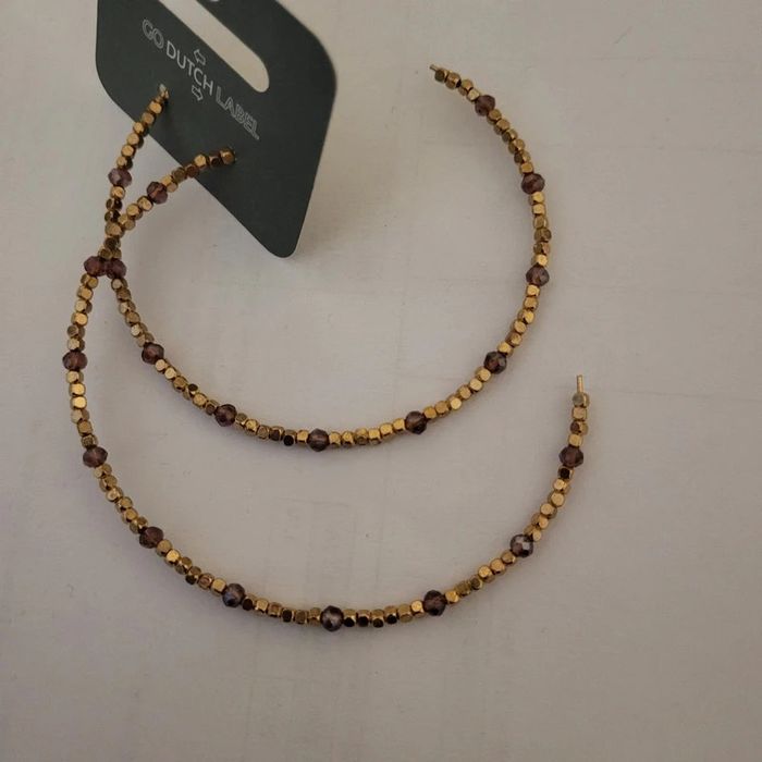 Demi créoles perles dorées