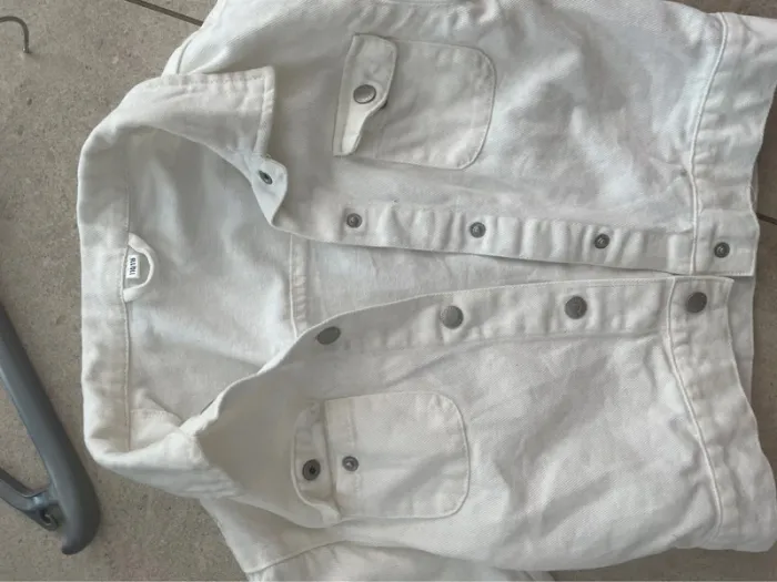 Veste en jean fille blanche - photo numéro 3