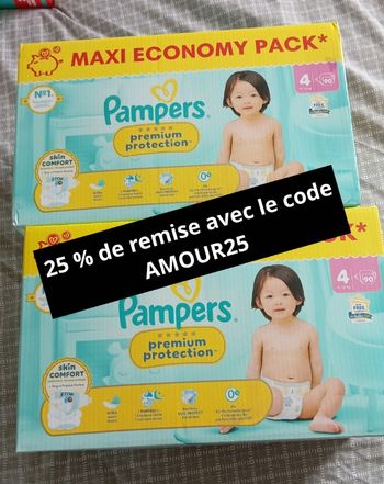 2 cartons Pampers premium protection taille 4 neuf jamais ouvert 
