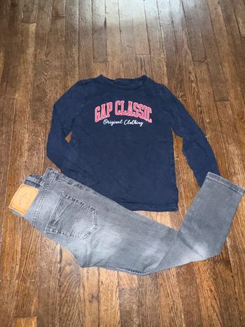 T-shirt gap et jeans Zara  7 ans