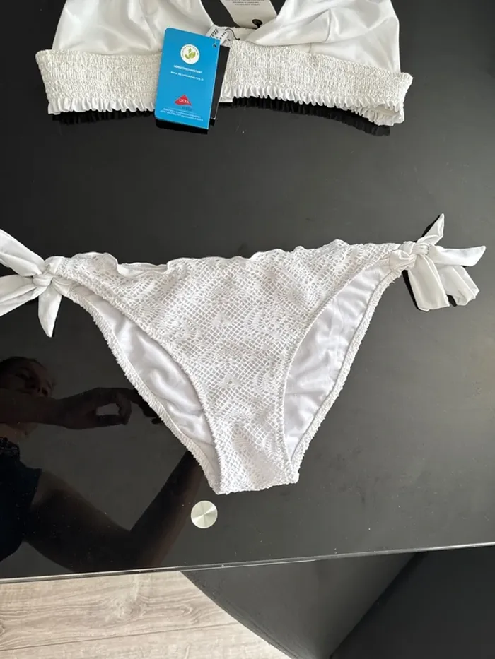 👙 maillot de bain - blanc - 2 pièces - haut 42 - bas 40 - Etam - photo numéro 8