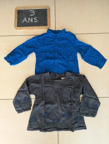 Lot de 2 chemises manches longues 3 ans