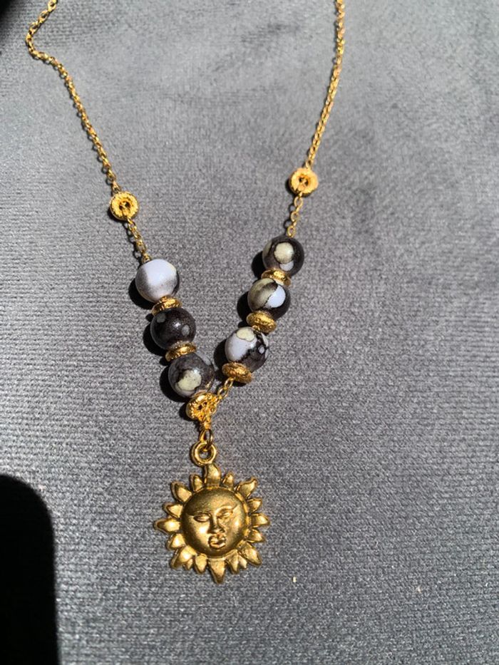 collier soleil et perles - photo numéro 3
