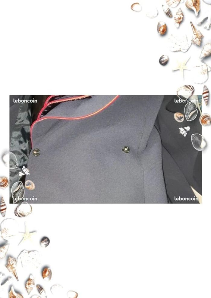 Veste bleue marine et lisseret rouge 44 Mathieu paris - photo numéro 3