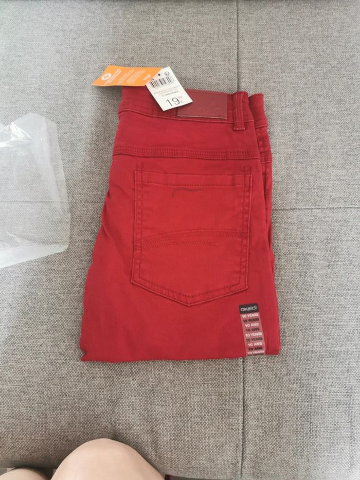 Pantalon rouge 10 ans okaidi