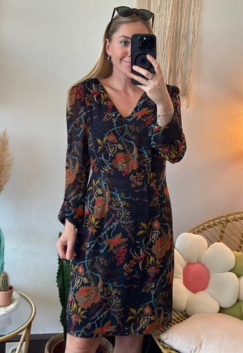 Robe fluide à motifs floraux et feuillages, taille 36 - See U Soon
