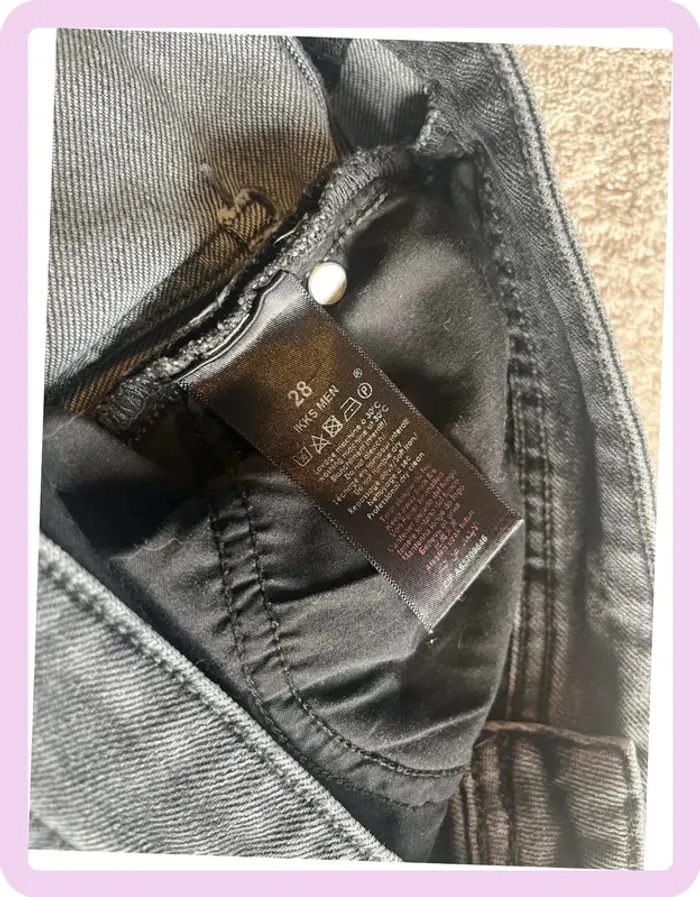 Jean skinny gris IKKS Men – taille 28 – avec poches et anneaux ceinture - photo numéro 5