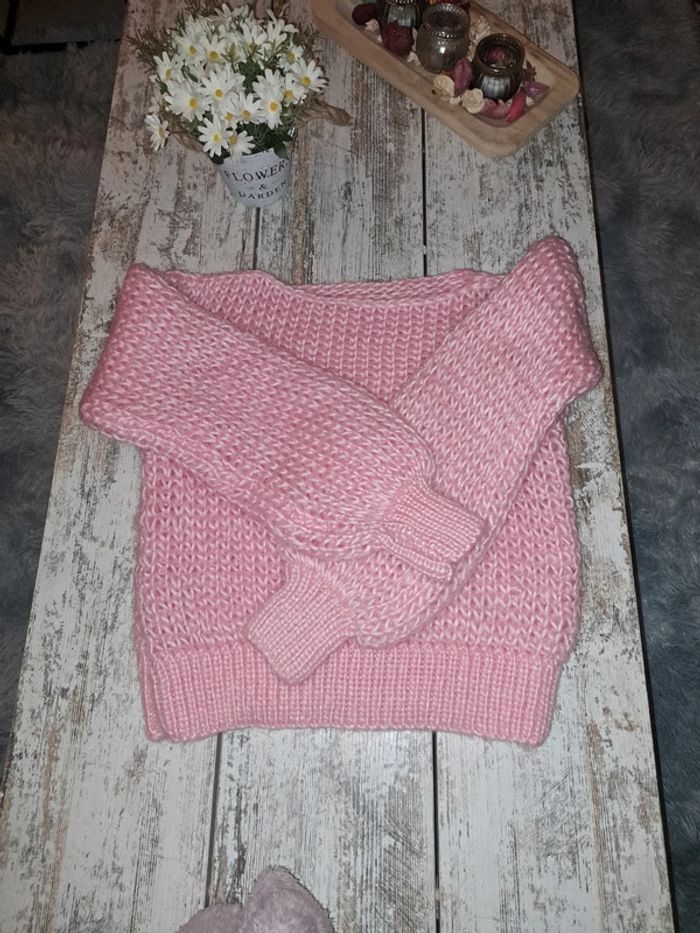 Pull tricot rose pastel - photo numéro 4