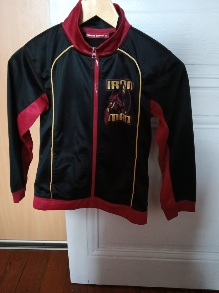 Veste iron man noir et multicolore