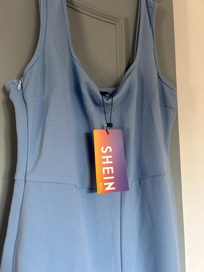 Magnifique combinaison manches longues et fentes aux chevilles turquoise • shein • taille S/36 - photo numéro 8