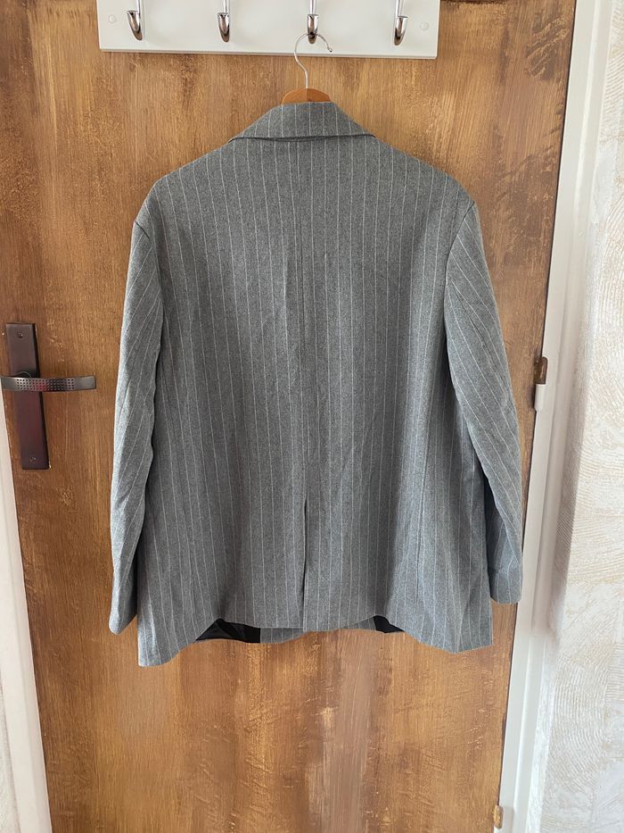 Veste tailleur rayée Grise Lila - photo numéro 5