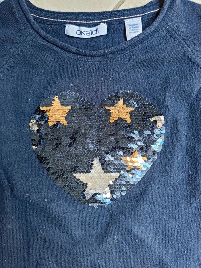 Pull coeur sequins - photo numéro 2