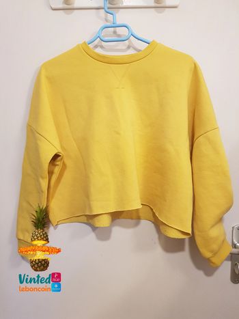 Sweat jaune crop top