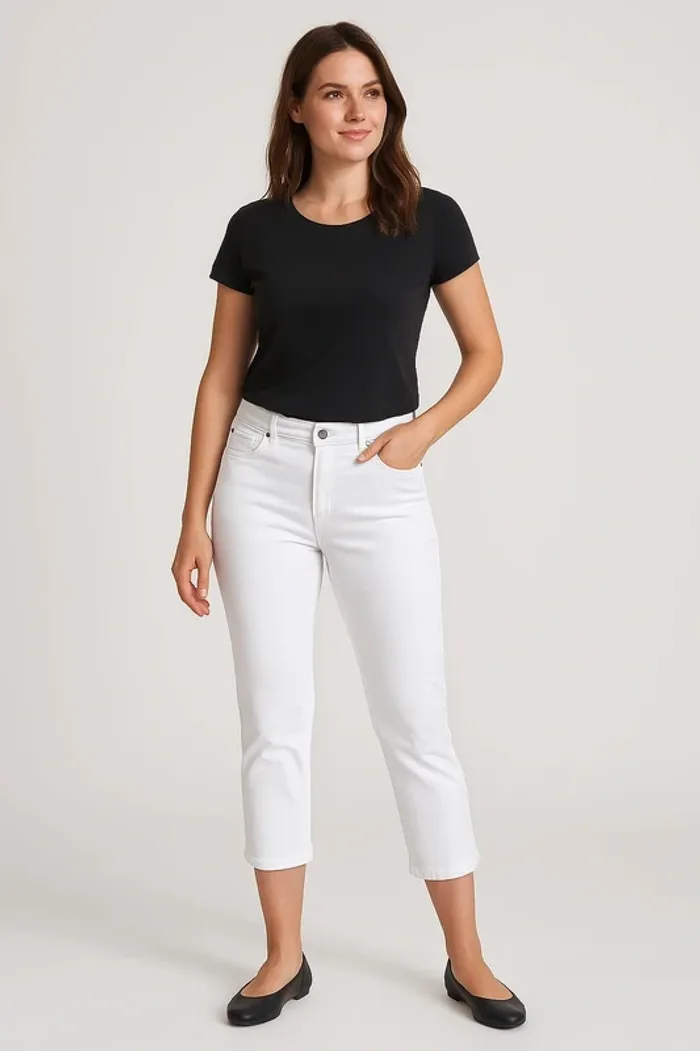 Jean blanc Caroll Premium – Slim 3/4 chic & confort T38