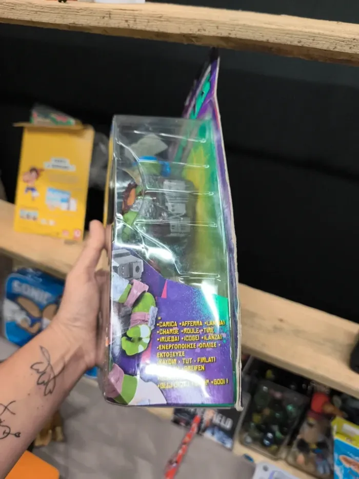 Lot tortue ninja tmnt mutant teenager turtle flingers Leonardo 2002 figurine figure action disque - photo numéro 10