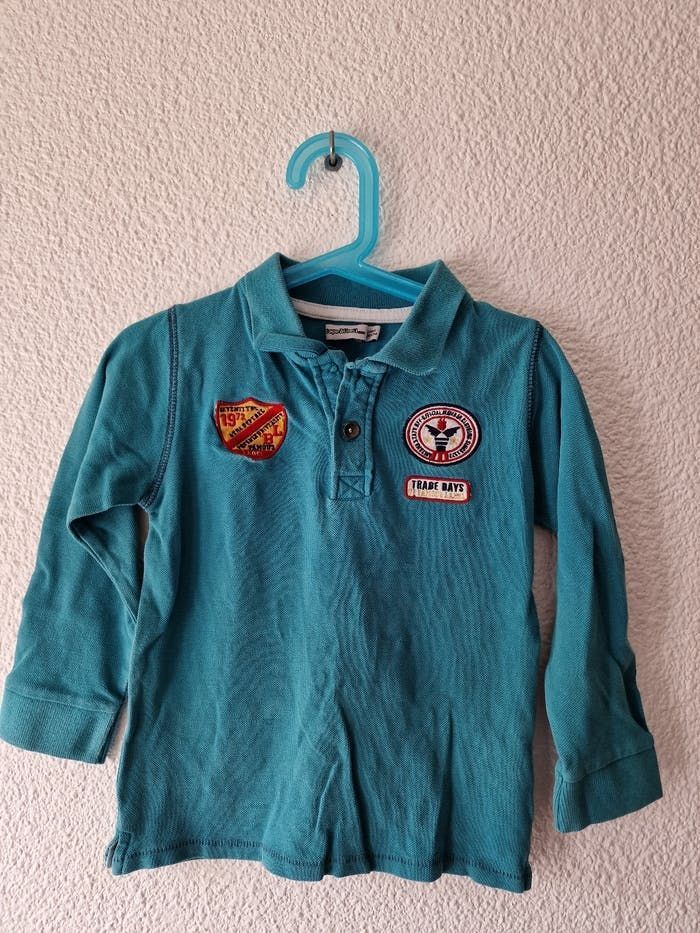 polo bleu turquoise Tape à l'œil