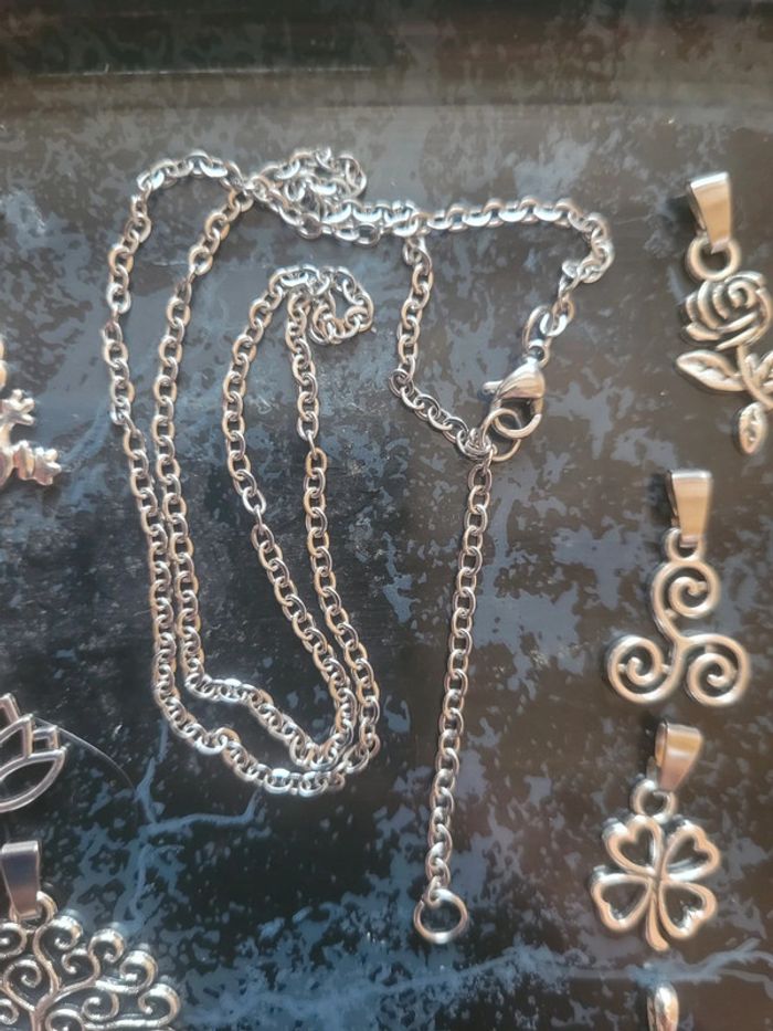 Chaine en acier inoxydable avec son pendentif - photo numéro 7