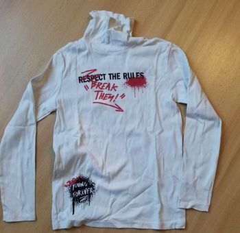 Tee-shirt col roulé manches longues garçon 12 ans