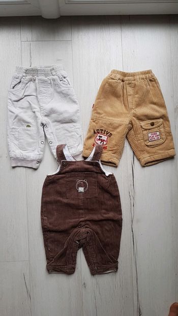 Lot de 3 pantalons molletonnés garçon 6mois