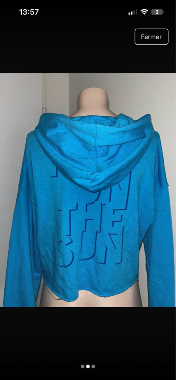 Sweat à capuche bleu - photo numéro 3