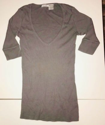 Tshirt gris col V la redoute 34/36 