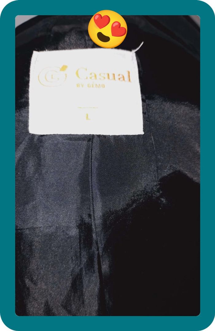 Manteau Casual noir, femme, taille L - photo numéro 8