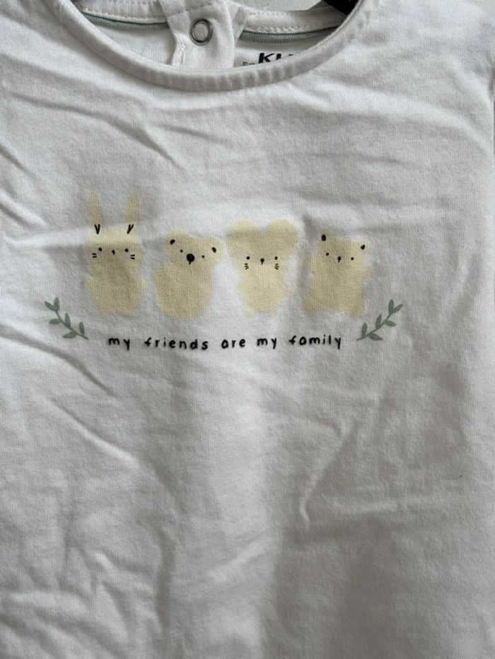 T-shirt manches longues avec body intégré animaux 6 mois - photo numéro 3